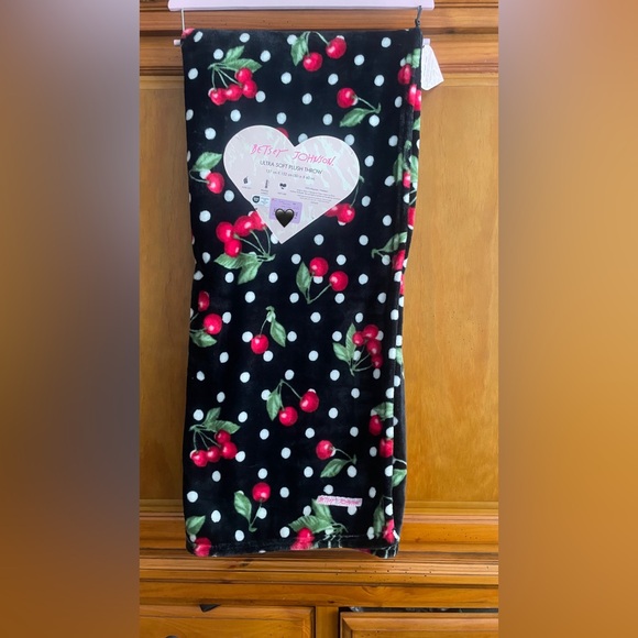 Betsey Johnson Other - Betsey Johnson Red Cherries and Polka Dots Blanket